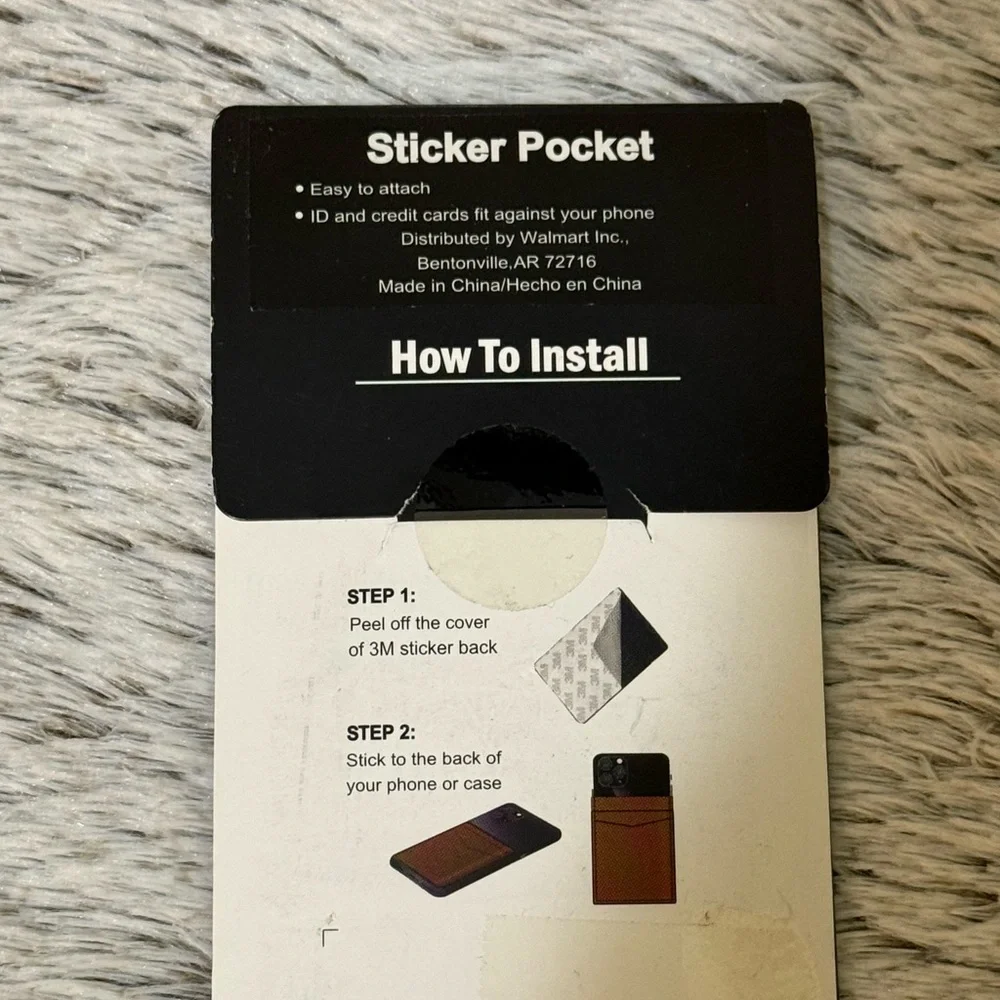 Glitter and Star 3M Sticker Pocket for Cell Phones Set of 4 NWT